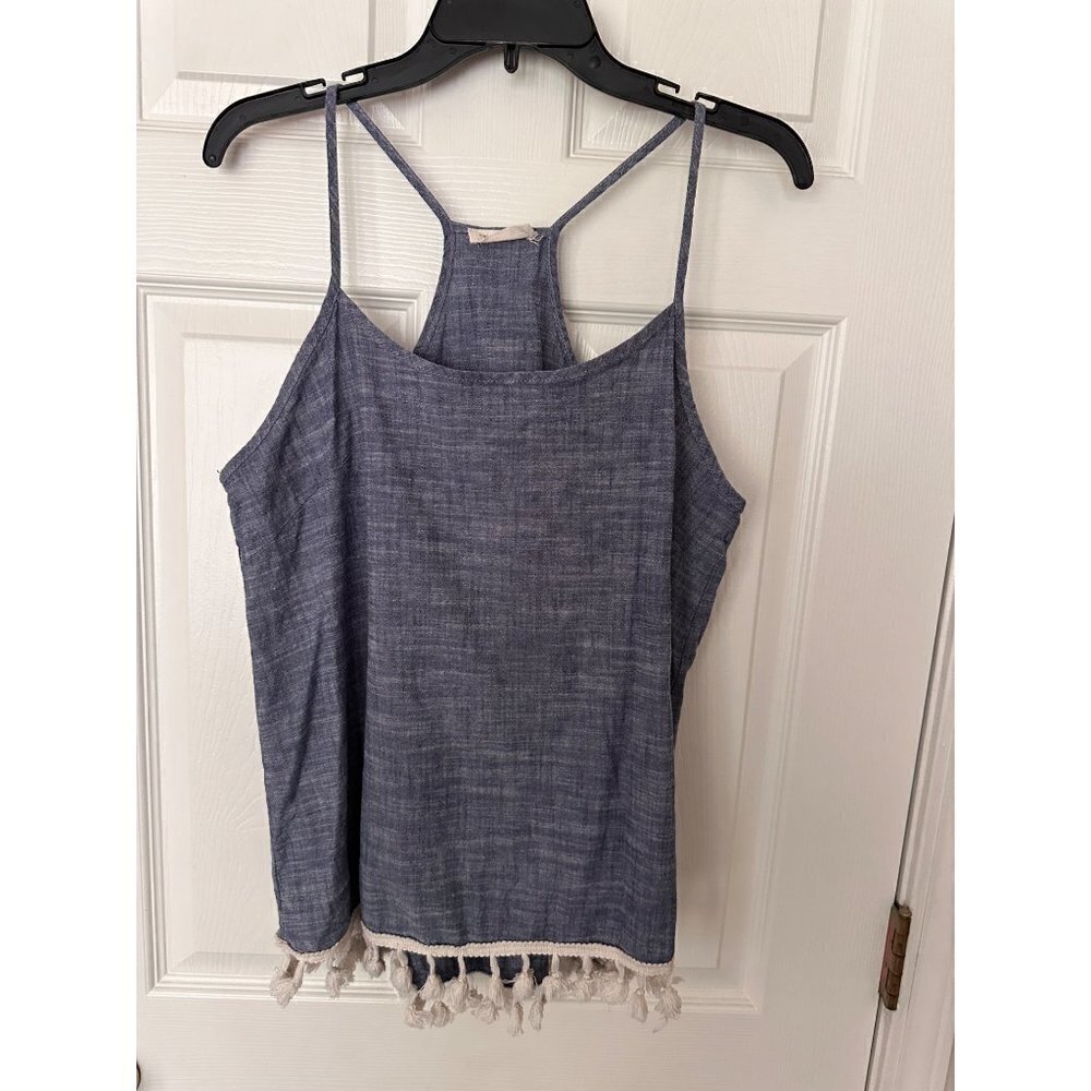 Twenty Second Blue Fringe Tank Size L
